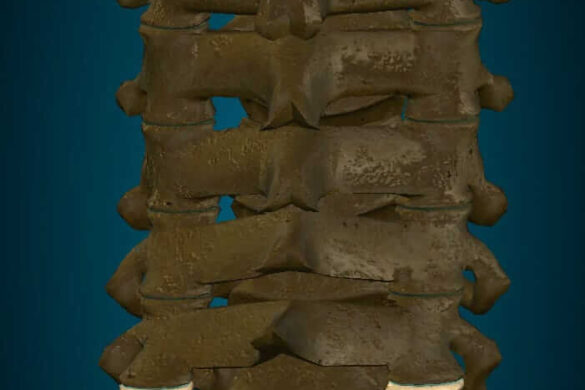 Vista posterior vértebras cervicales